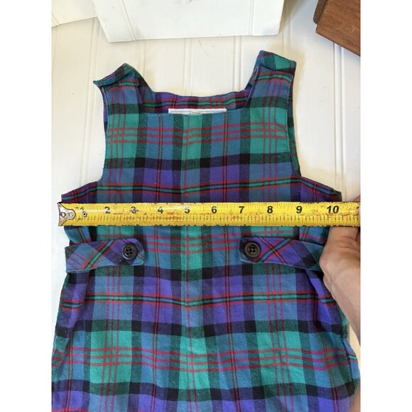 Vintage Plaid One Piece Romper Outfit Girls 18 Months Baby Cary - Picture 3 of 8